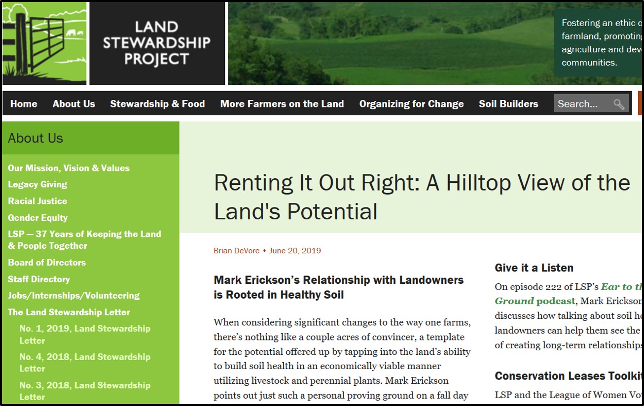 Land Stewardship Project Renting it Out Right